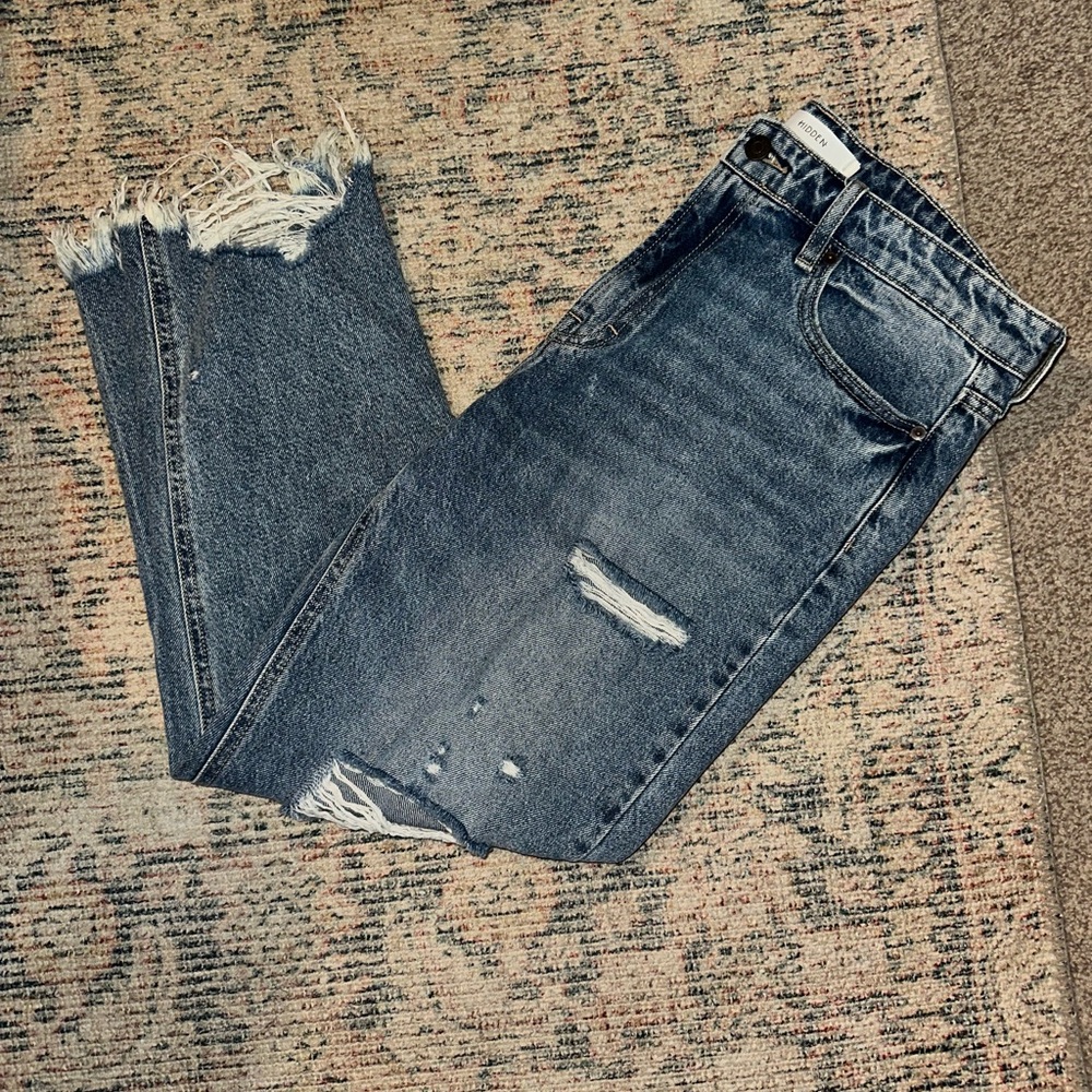 Distressed Blue Jeans